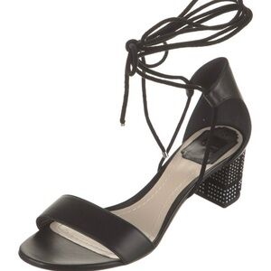 Christian Dior Rainbow Stellar block heel lace-up sandals.